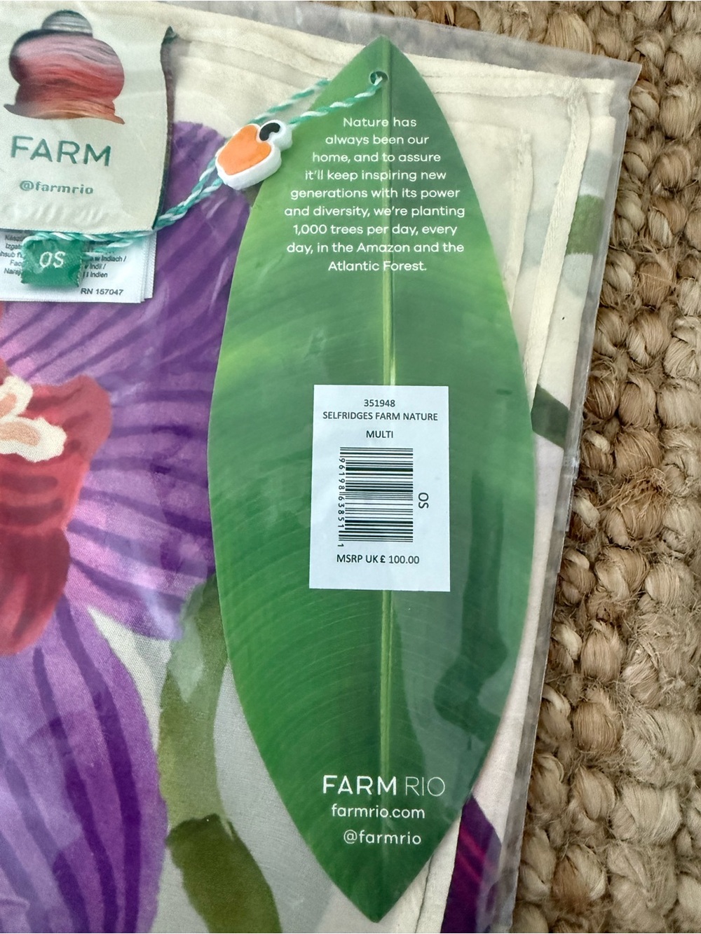 FARM Rio Purple, Cream & Green Floral Scarf